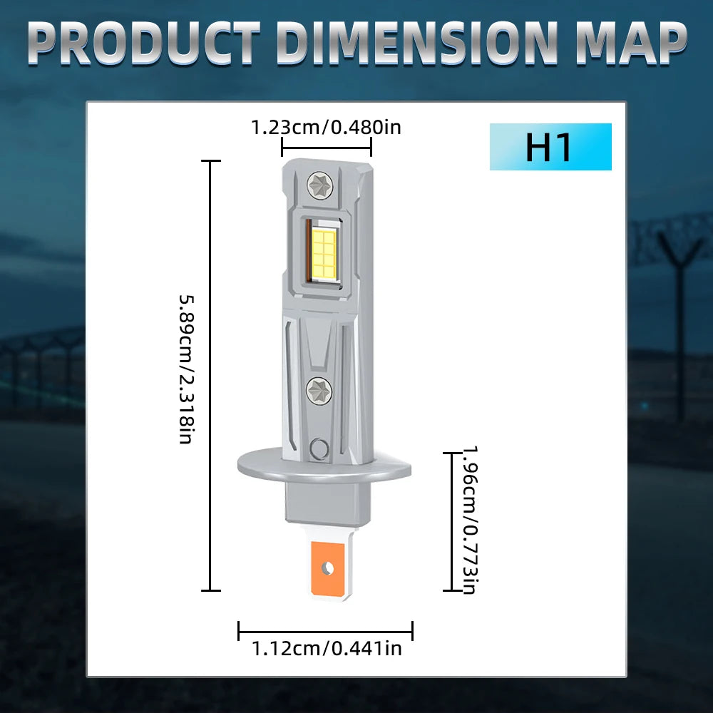 4PCS H1+H7 6000K Combo LED Headlight High Low Beam Bulbs Kit