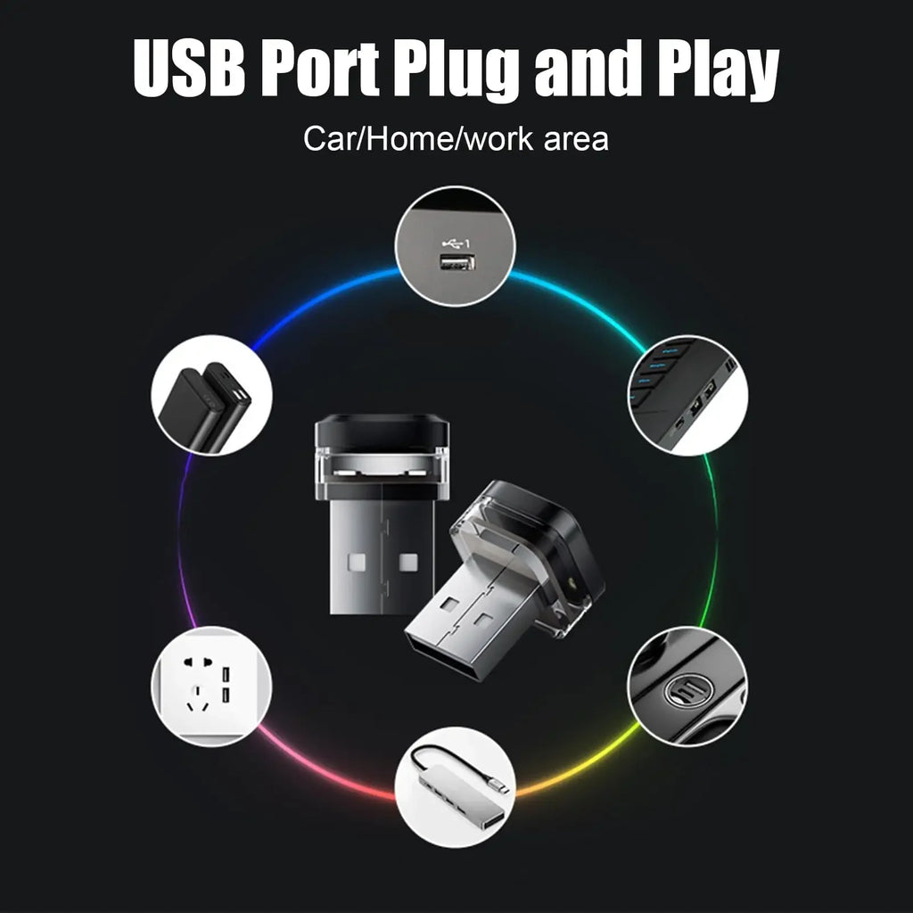 Universal Car USB Led Light Atmosphere Light DC5V Vehicle Am