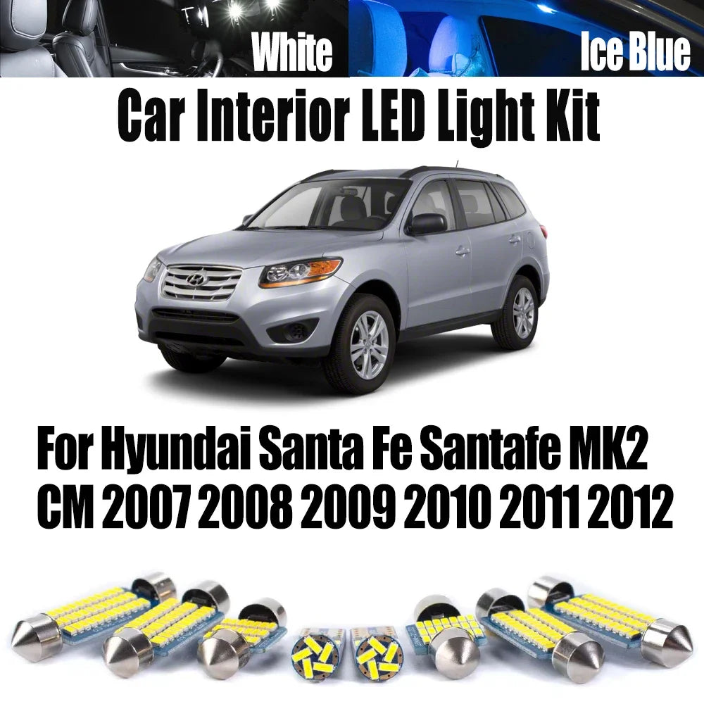 12-Piece LED Interior Light Kit for Hyundai MK2 - Canbus Error-Free Interior Bulbs
