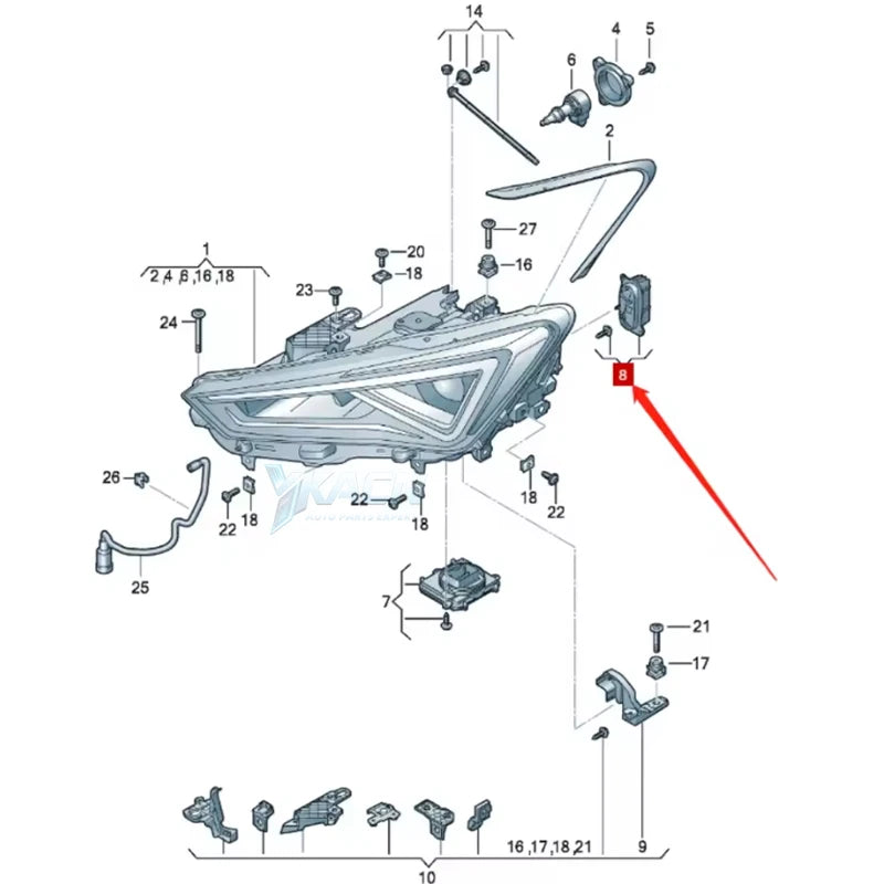 Angel eye DRL Board B134498-A For SEAT Leon Formentor Cupra LED Headlight 5FJ941475 Daytime Running Light
