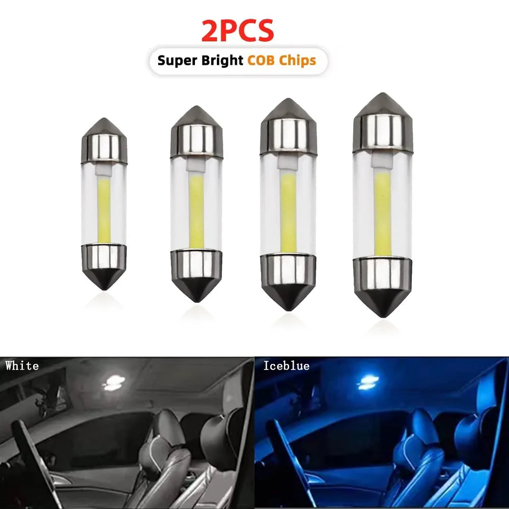 2PCS Interior Car Light Festoon 31mm 36mm 39mm 41mm C10W C5W