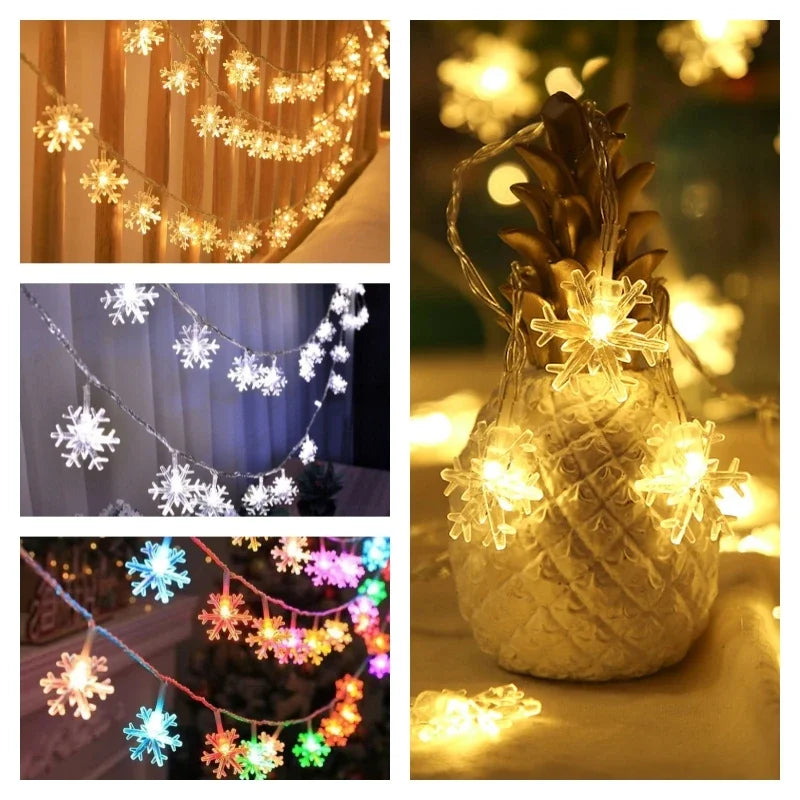 Snowflake Lights String LED Festoon Light USB Plug Christmas