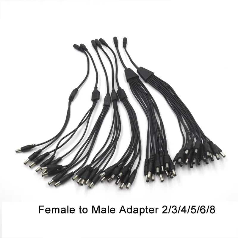 5.5x 2.1mm 1 to 2/3/4/5/6/8 Way DC Power Splitter Cable 5V 1