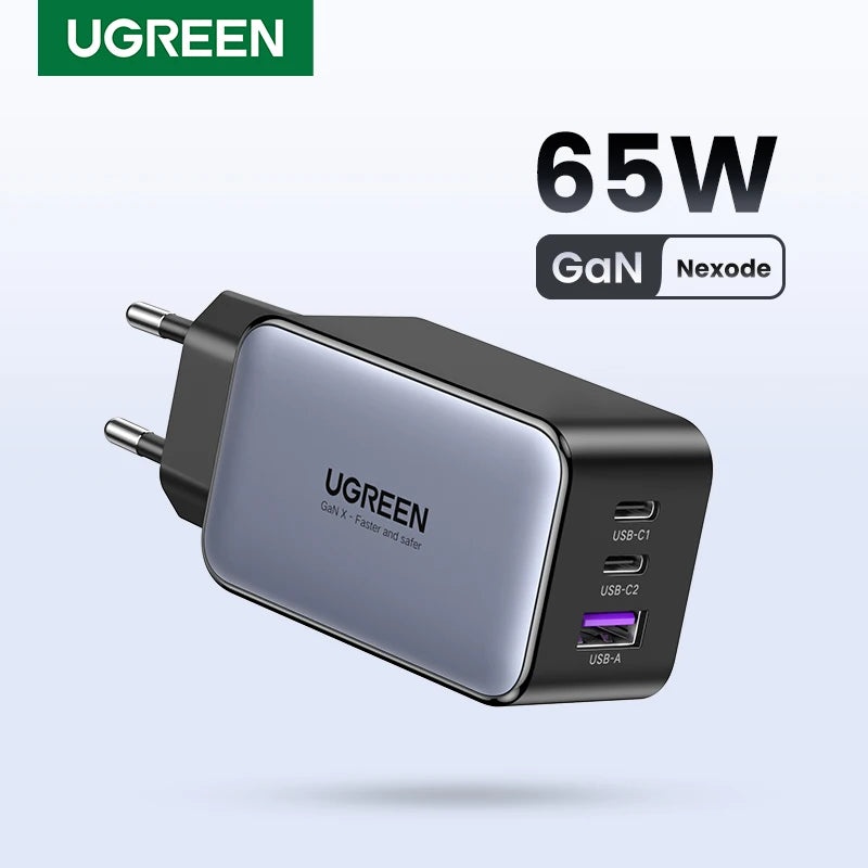 UGREEN 65W GaN Charger Quick Charge 4.0 3.0 Type C PD Fast P