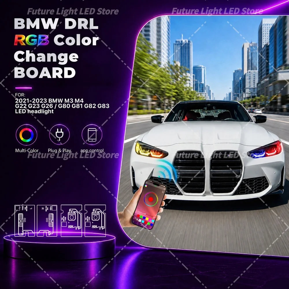 DRL Modules Multicolor Plug and Play For BMW M3 M4 G80 G82 4 Series G22 G23 G26 21-24 APP Control Daytime