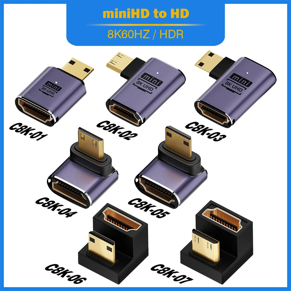 HDMI-Compatible Cable Adapter Mini Micro HDMI to HDMI 2.1 Co