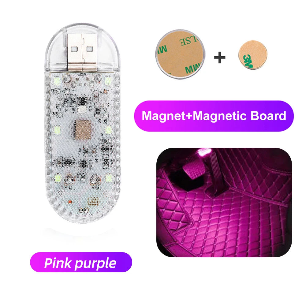 1/2X LED Touch Light Mini Wireless Car Interior Lighting Auto Roof Ceiling Reading Lamp for Door Foot Trunk Storage Box Charger