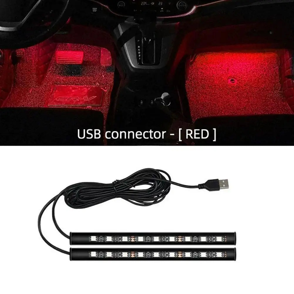 New LED Car Interior Ambient Foot Strip Light Kit Backlight 5V USB Auto Decorative Atmosphere Neon Lamp Vehicle Accessories