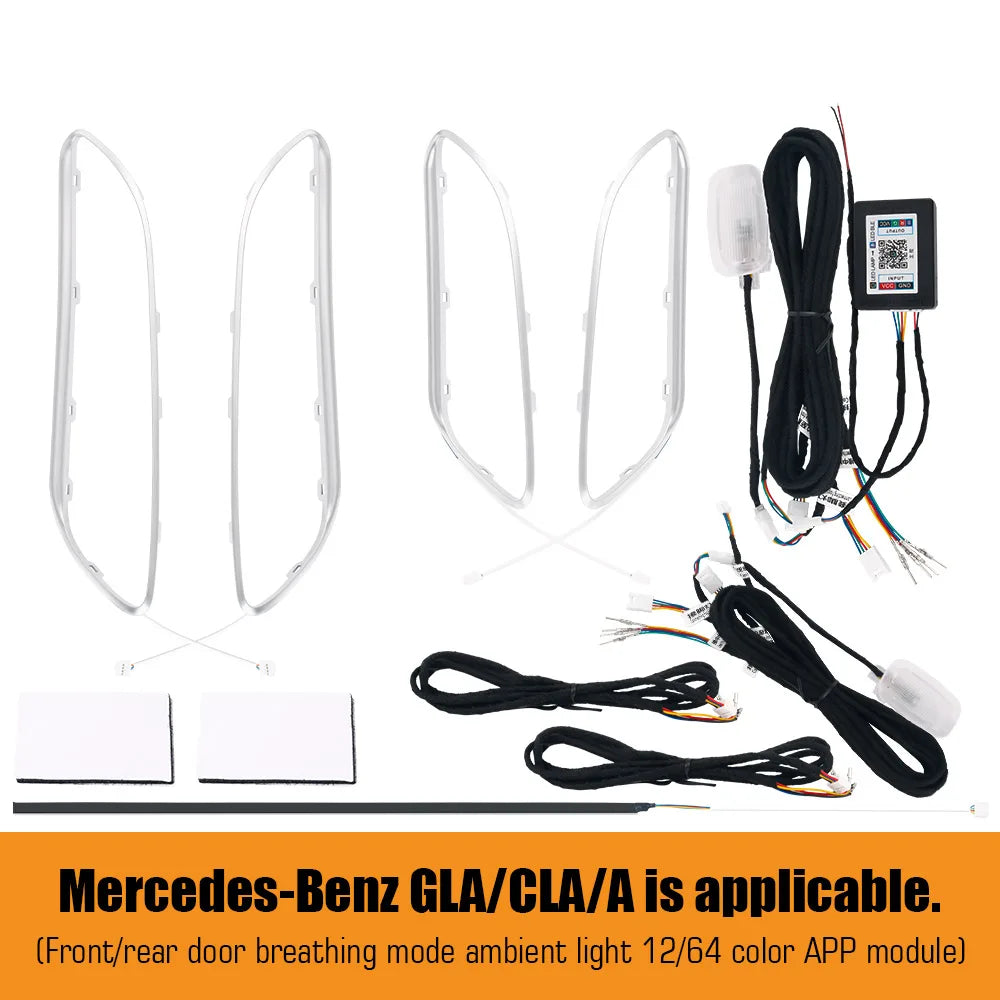 Led 12/64 Colours Ambient Lights For Mercedes-Benz A/CLA W176/CLA W117/GLA W156 Led Car Air Vents Turbine Nozzle Decorate Lights