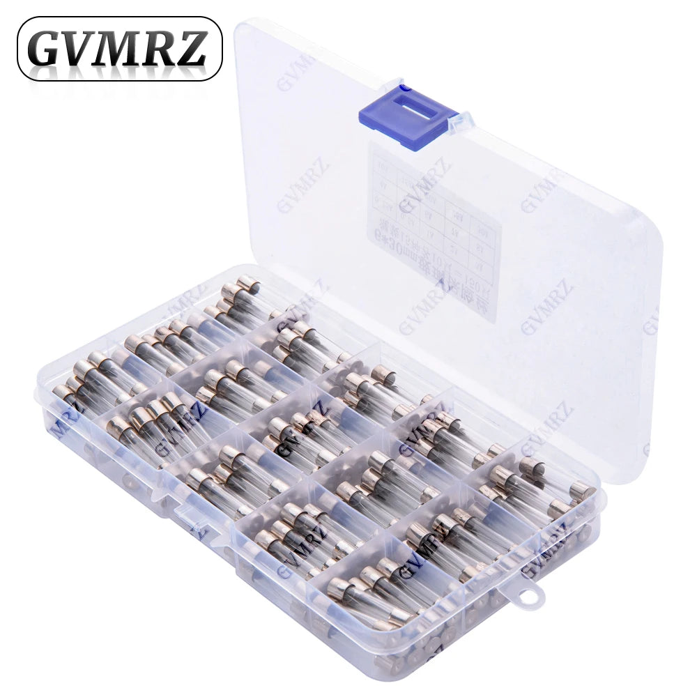 150PCS 15Values 6 30 Glass Tube Fuses Car Glass Tube Fuses A