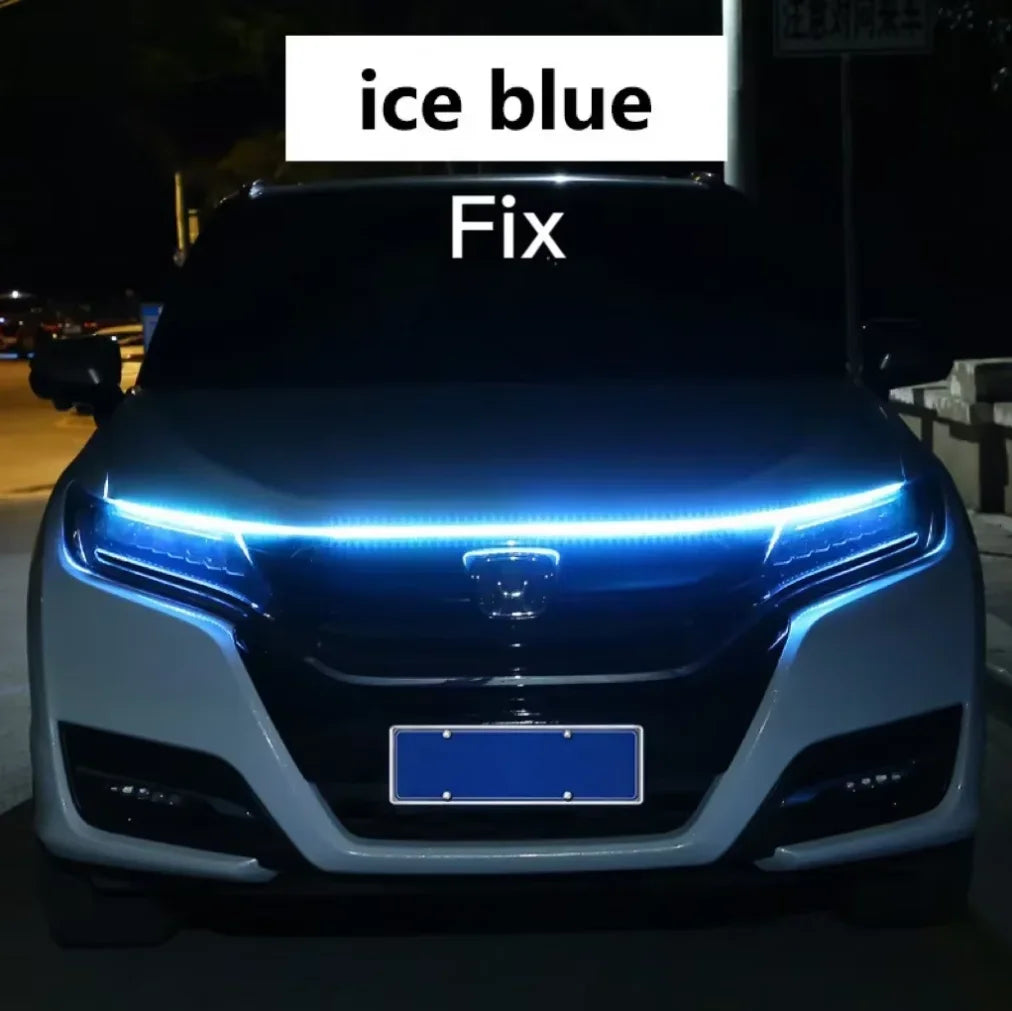 LED Daytime Running Light Starting Car Hood Door Decorative Lights DRL Auto Engine Hood Guide Decorative Ambient Lamp 12V