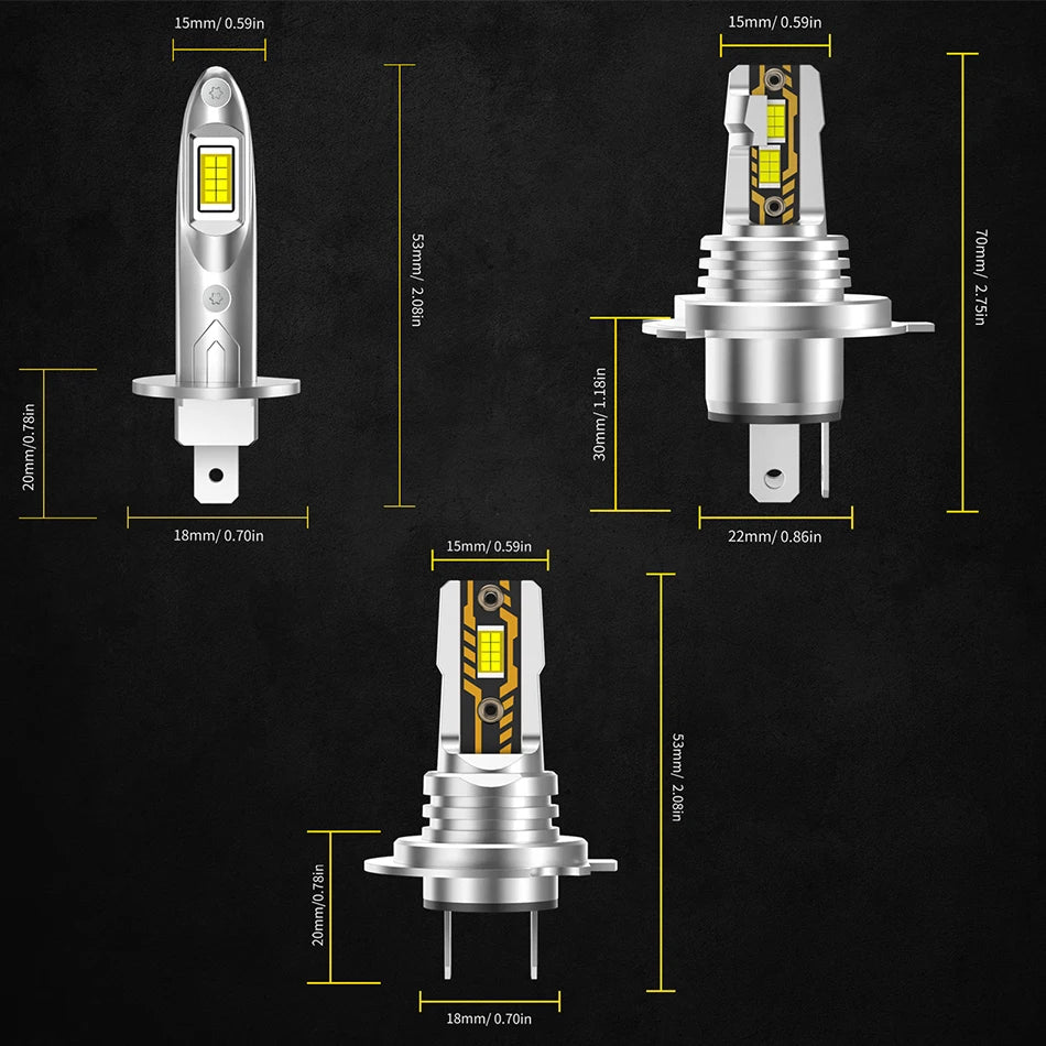 AILEO 2Pcs Led Lights H1 H7 16000Lm 60W High Quality H4 CSP 