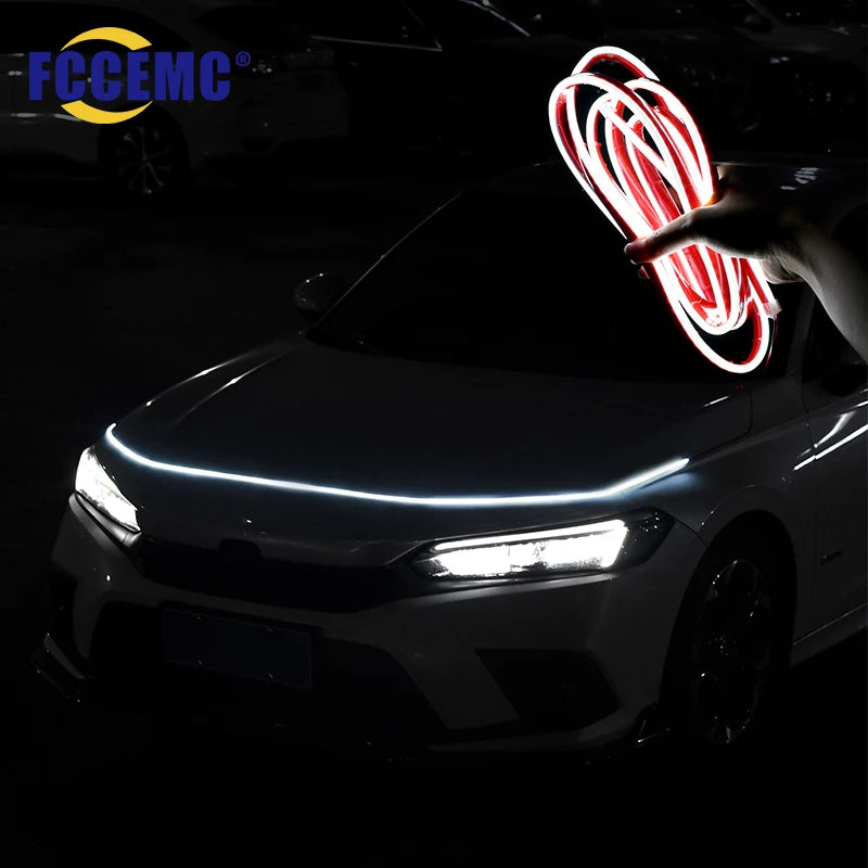 Super Bright Led Car Hood Daytime Running Light Strip Scan L