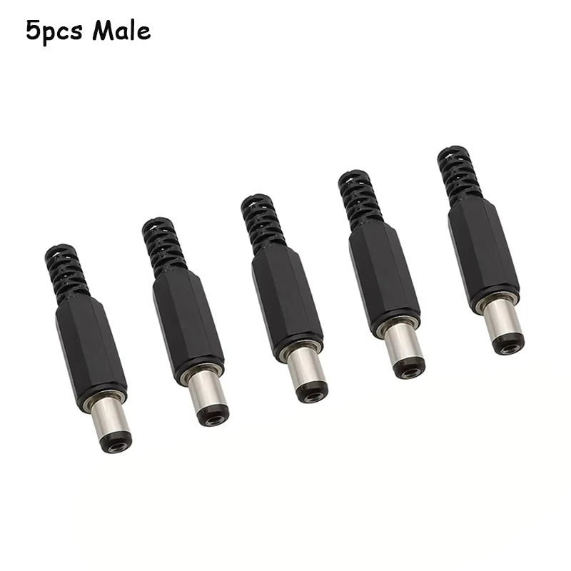 5/10Pairs DC Socket 5.5mm x 2.1mm Female DC Barrel Jack Solder DC Connectors 5.5x2.1mm DC Power Plug Male Female Jack Socket