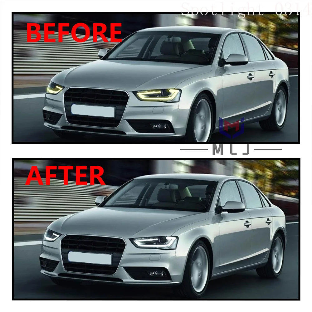 DRL Angel Eye Module Light Guide Strip For Audi A4 RS4 A4L B8 PA 2012-2016 White Headlight P121260 DRL Tube