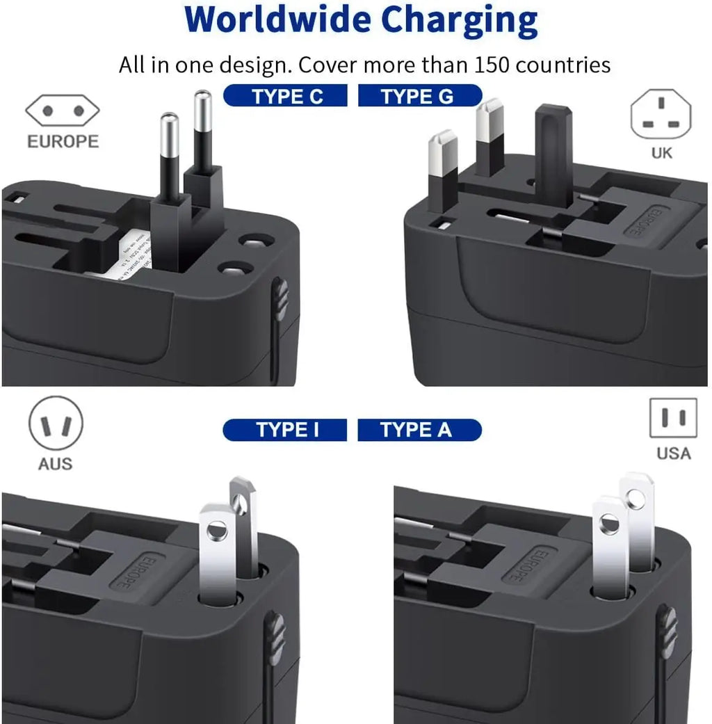 1pc Travel Adapter with 2 USB Charging Ports Dual USB Charge