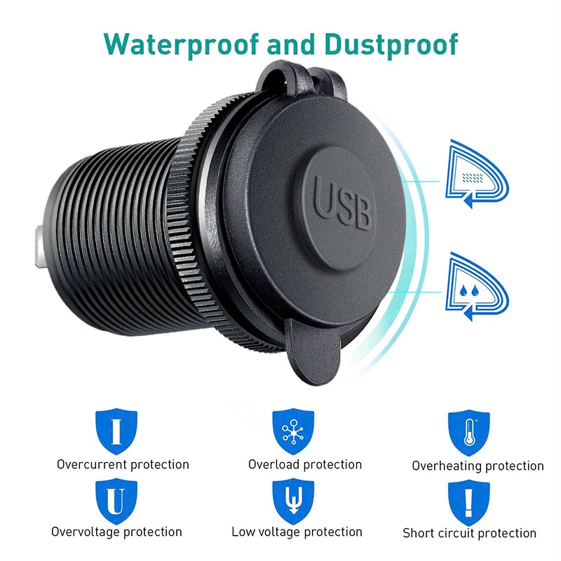 Super Charger Type C Fast Charging socket 12V/24V 60W Dual U