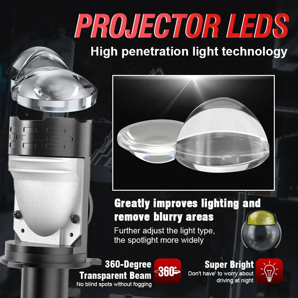 1200000LM H4 LED Projector Car Motorcycle Headlight Bi LED M