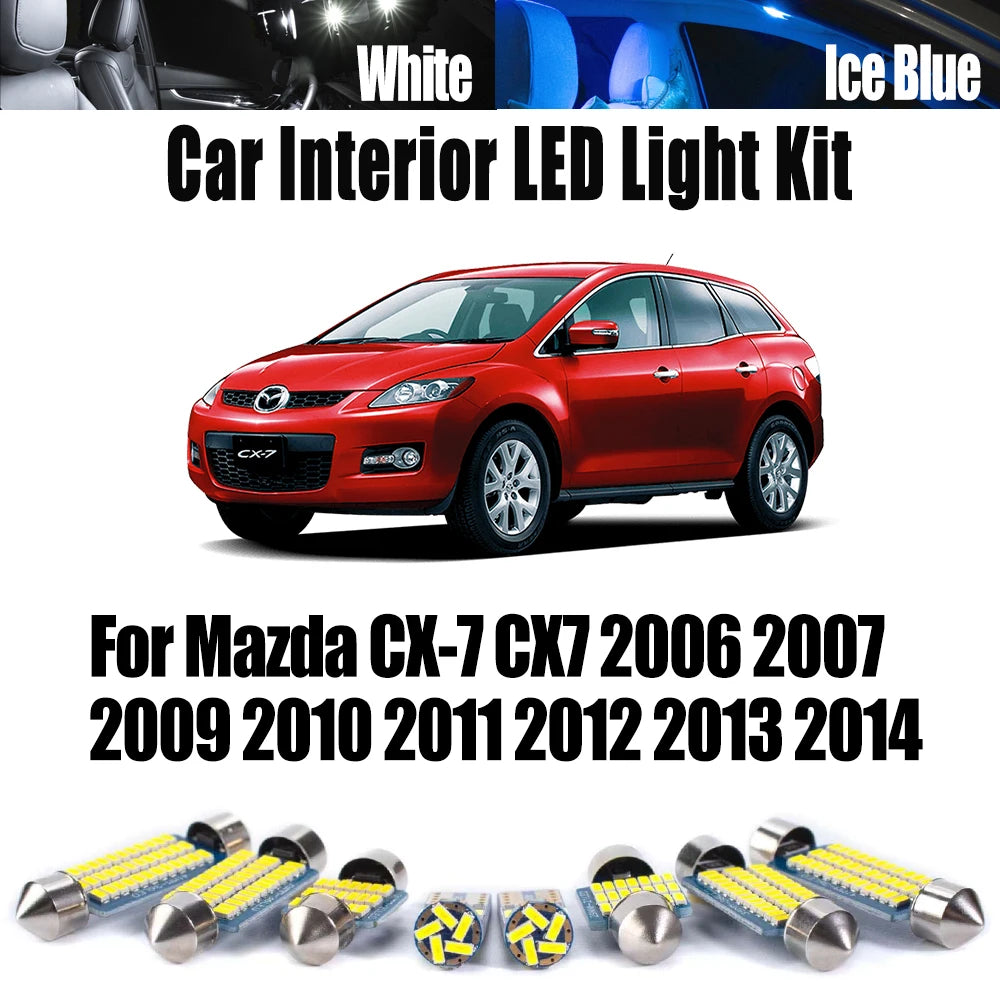 11-Piece LED Interior Light Kit for Mazda CX7 2006-2011 - Canbus Error-Free Interior Bulbs