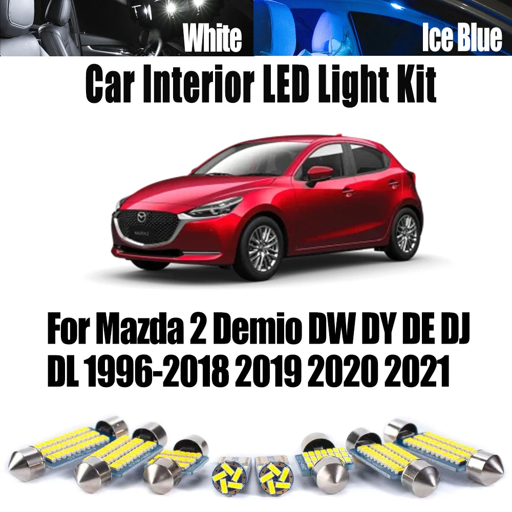 LED Interior Door Map Dome Reading Light Kit Canbus For Mazda 2 Demio DW DY DE DJ DL 1996- 2017 for Mazda