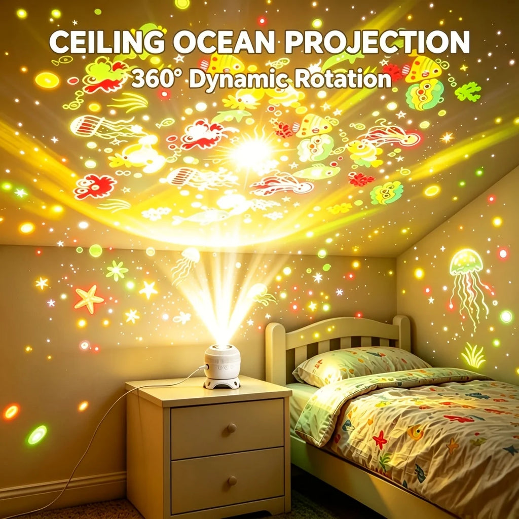 8 IN 1 360 Rotating Star Ocean Projector Light USB Powered M