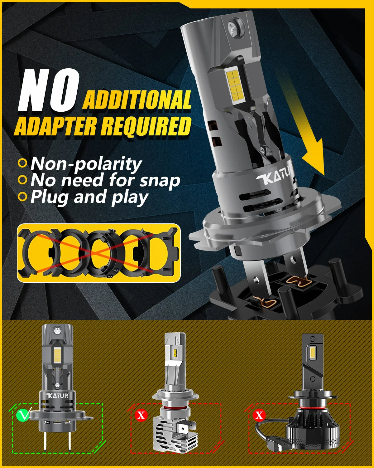 New High Power 2Pcs H7 Turbo LED Head Lamp Bulbs 20000LM 100