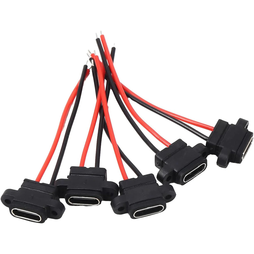 5/10pcs USB 3.1 Connector Type-C 2Pin Welding Wire Female Wa