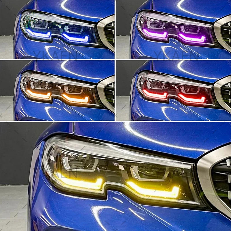 LED Headlight Daytime Running Light Module For 19-22 BMW 3 Series G20 G21 G28 Blue Red Angel Eye DRL Boards