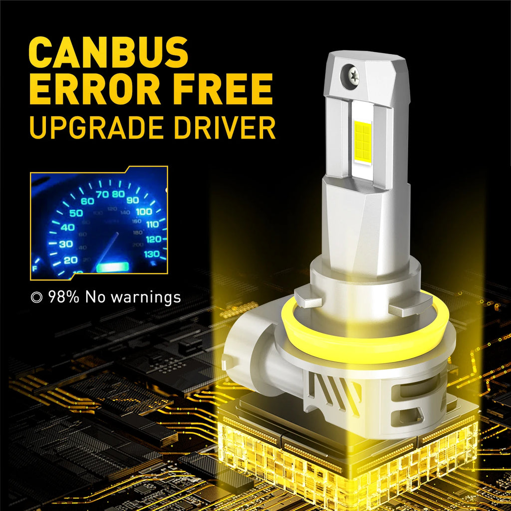 2Pcs AUXITO M3S H8 H11 LED Headlight Bulb Canbus Super Brigh