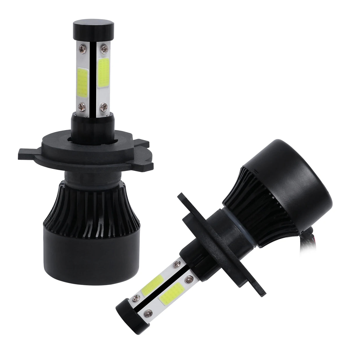 2Pcs New 4 Sides LED 6500K H4 H7 H11 H9 H8 9004 9005 9006 90