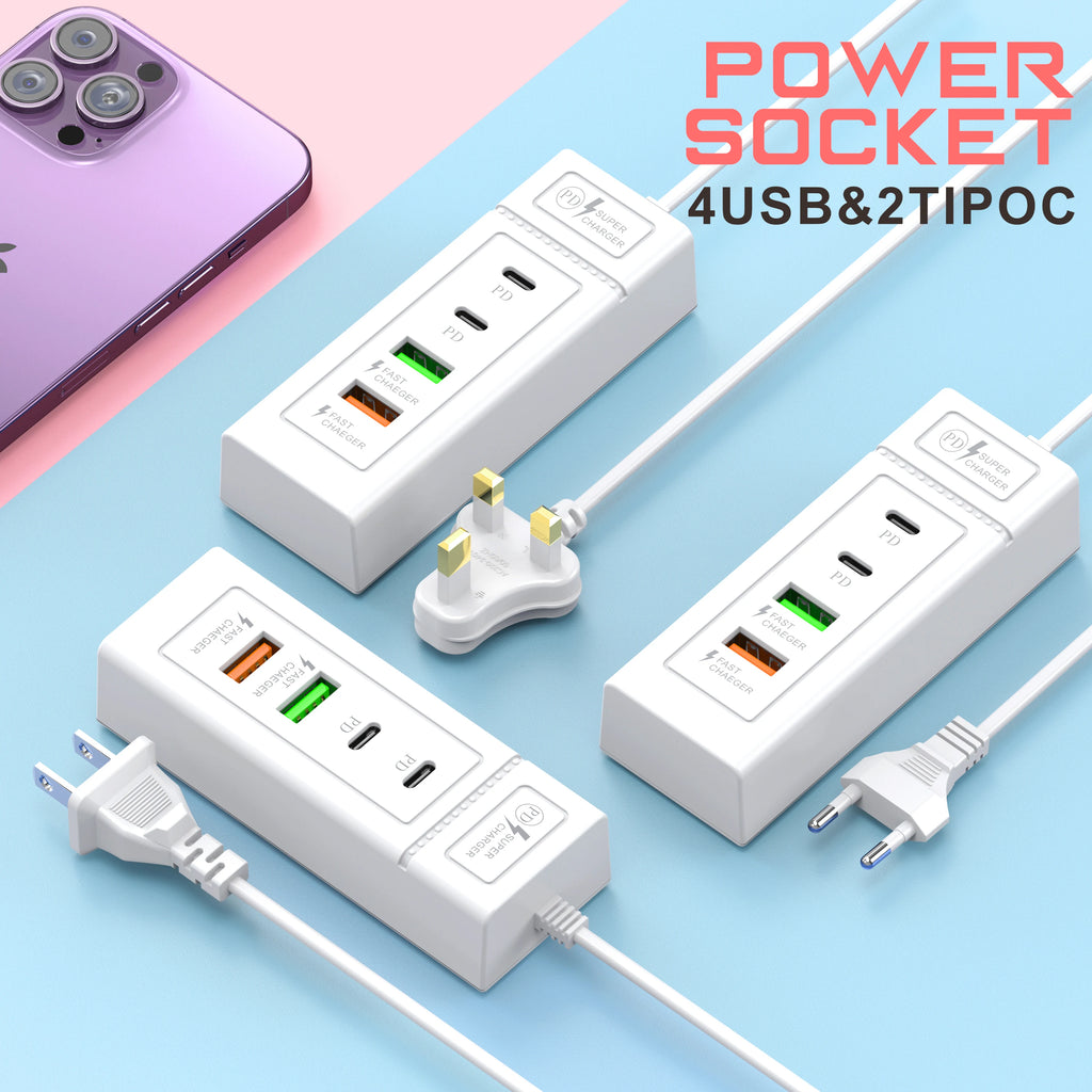 USB Fast Charging Charger Type C Wall Charger 4 Ports For iP