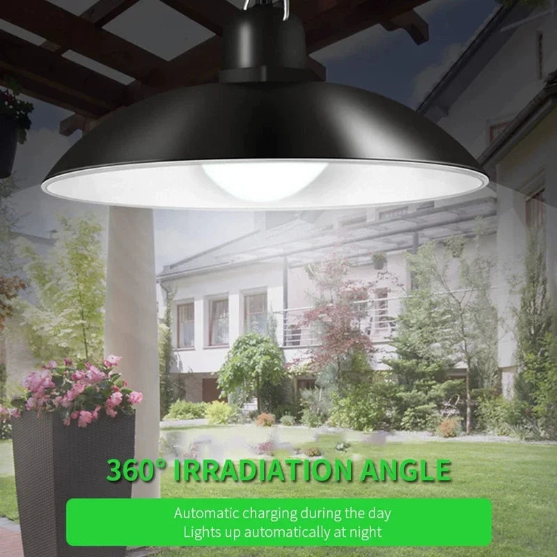 Solar Pendant Light Outdoor Waterproof LED Lamp Double-head 
