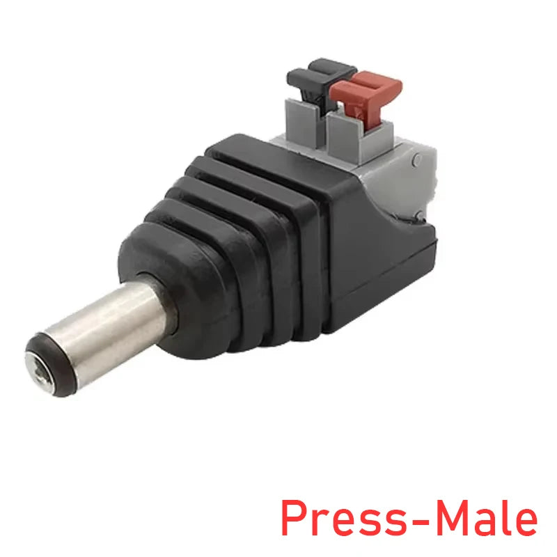5pcs 12V DC Power Connector Plug Jack Male Female Socket Barrel 2.1mm x 5.5mm Adapter for CCTV Camera LED Strip Supply Terminal