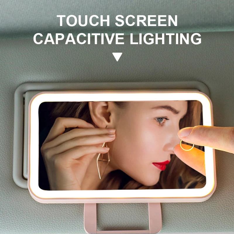 SEAMETAL Car Interior Mirrors Sun Visor Plate LED Makeup Mir