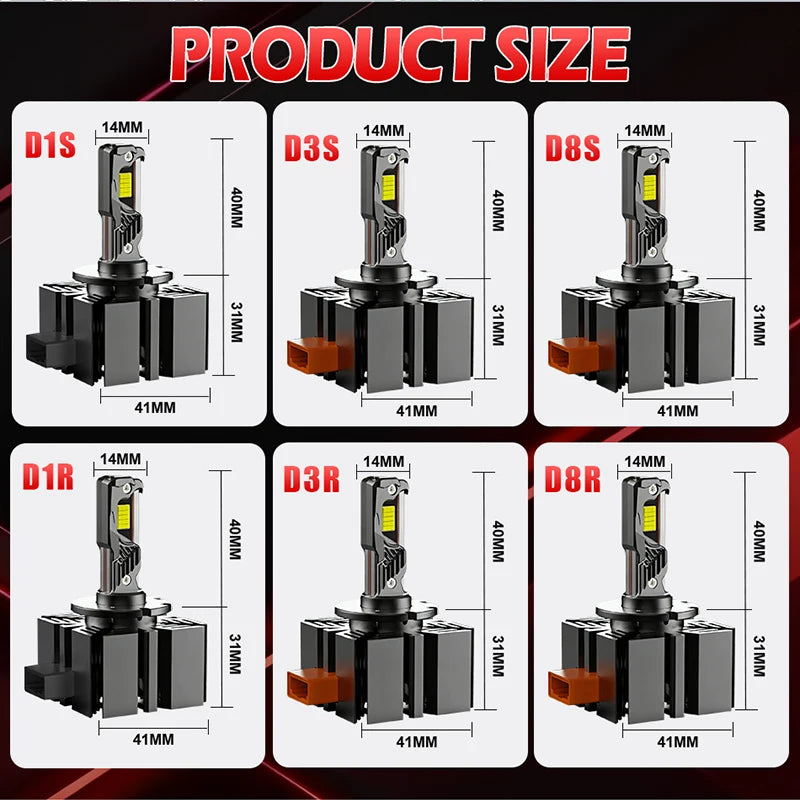 D1S D3S LED Car Headlight Bulb 800W 600000LM D1R D3R LED CAN