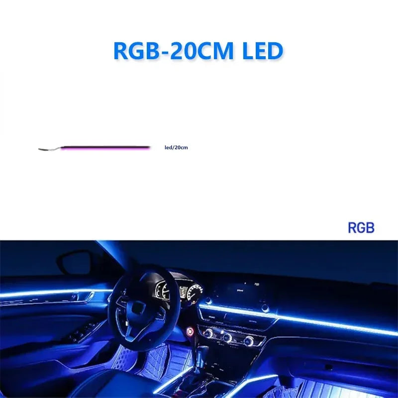 22 In 1 Full Color Streamer Car Ambient Lights RGB 64 Color Universal LED Interior Hidden Acrylic Strip Symphony Atmosphere Lamp