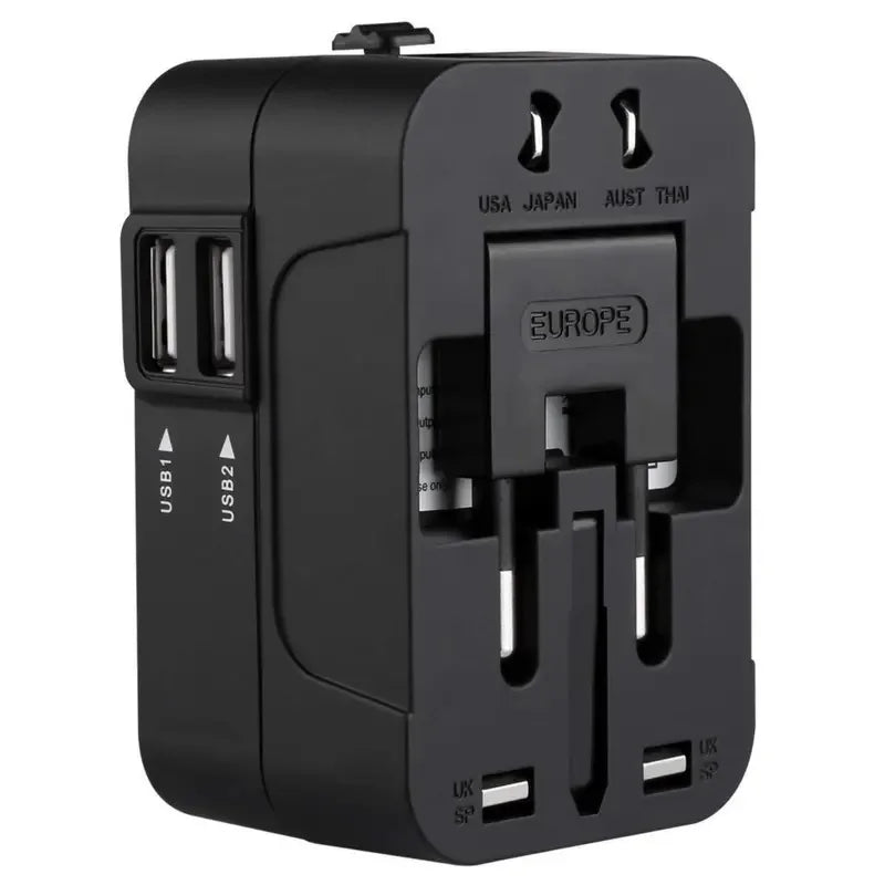 1pc Travel Adapter with 2 USB Charging Ports Dual USB Charge