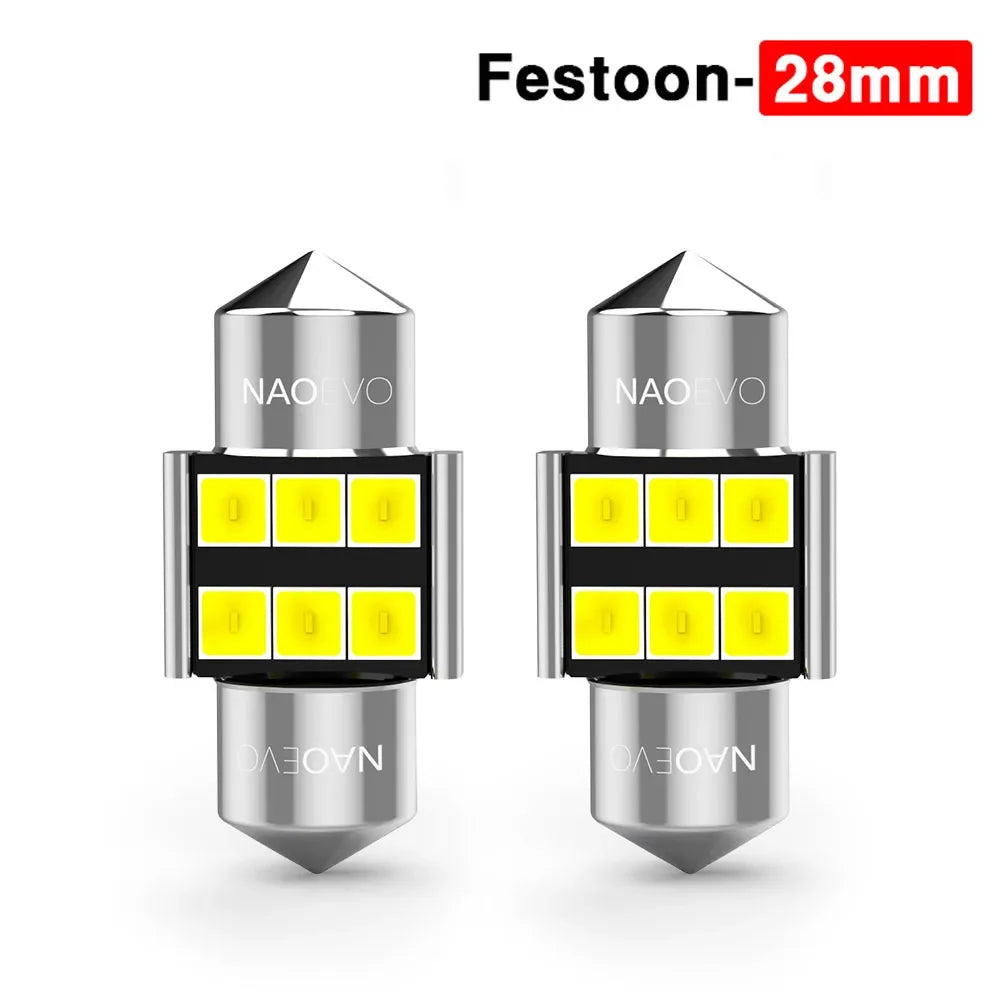 NAO C5W LED Festoon 28mm 31mm 36mm 39mm 41mm 44mm C10W Bulb 2835 SMD Car interior Lighting LED Lights 12V 6000K Lamp for Auto