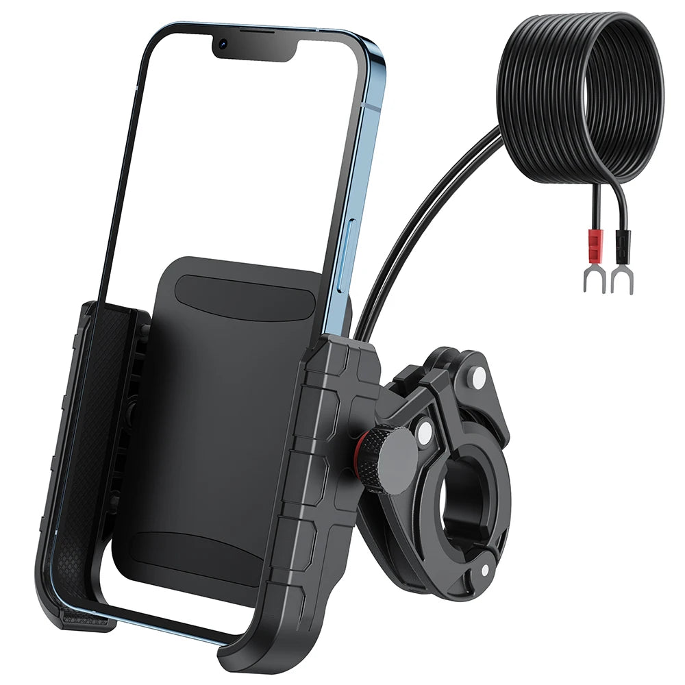 Motorcycle Phone Mount with Charger USB C 20W Fast Charging Port Waterproof Motorcycle Cell Phone Holder Cradle