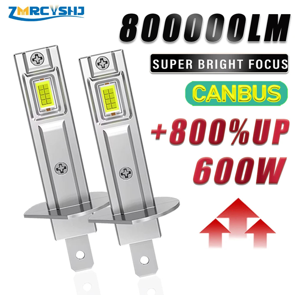 H1 LED Bulbs Car Headlight CANBUS 600W High Power Mini Wirel