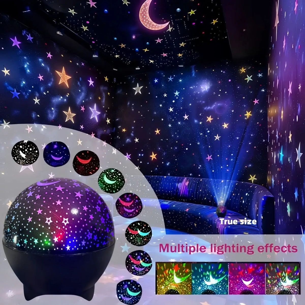 RGB Night Lights LED Projector Light Starry Moon Galaxy Proj
