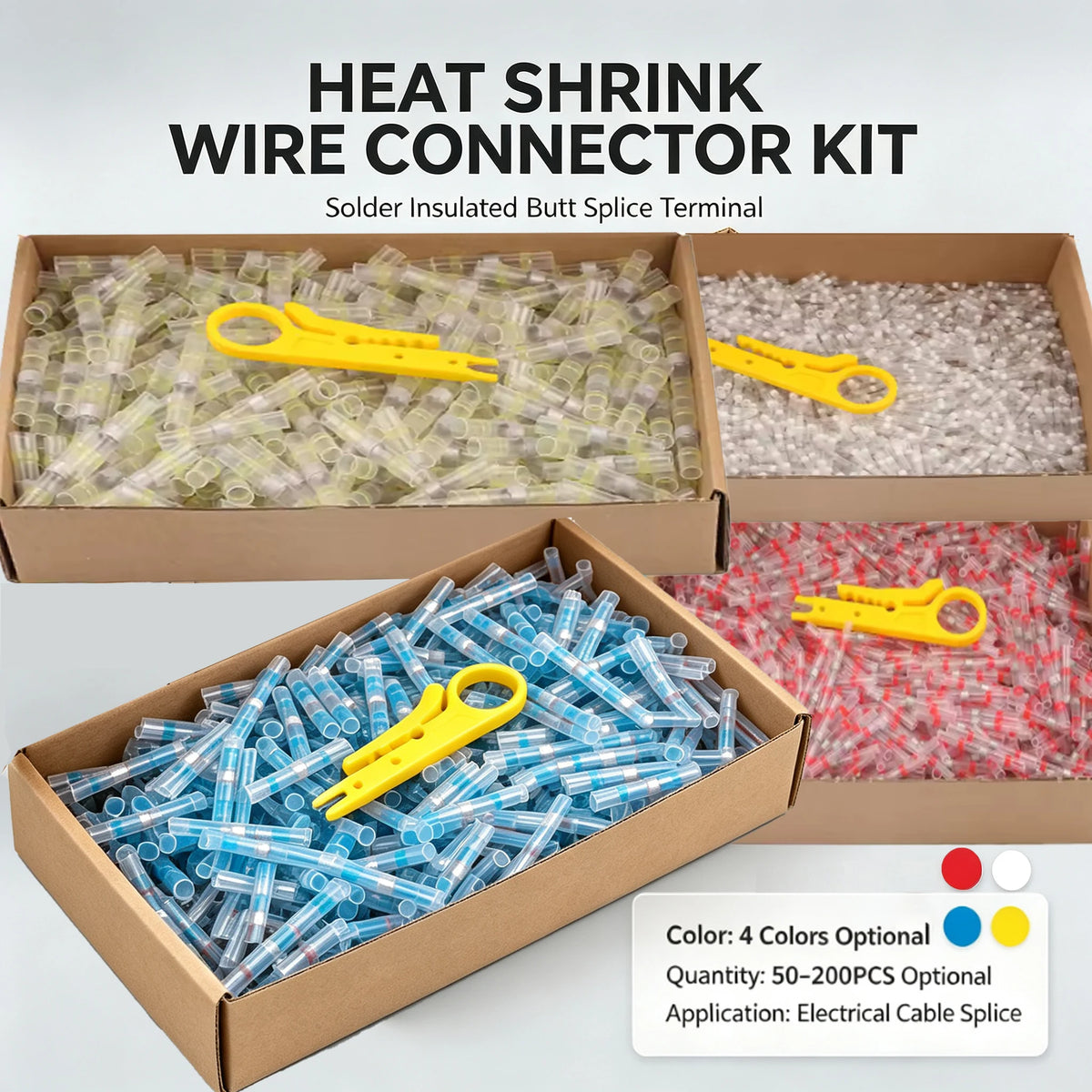 Solder Insulated Heat Shrink Butt Connector Waterproof Elect