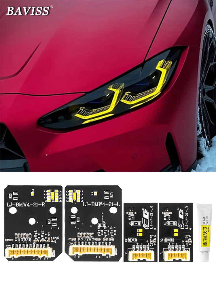 DRL LED Modules Board Set Replacement for BMW M3 G80 M4 G82 G83 G22 Laserlight US EU Spec 2021 Onwards
