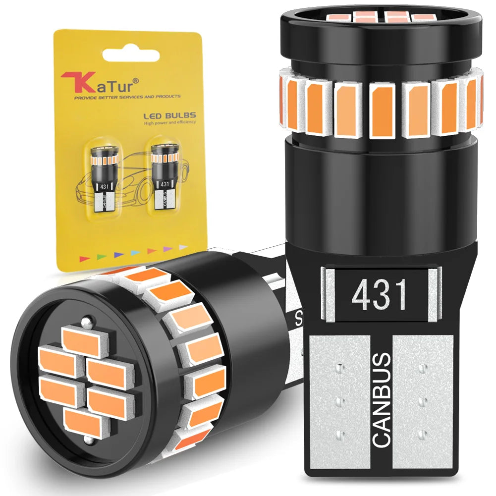 2pcs 360 Degree Lighting T10 W5W LED Bulbs Red Canbus 194 16