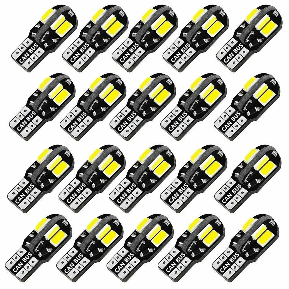 TCYATO 10PCS W5W T10 LED Bulbs Canbus 8SMD 12V LED Car Inter