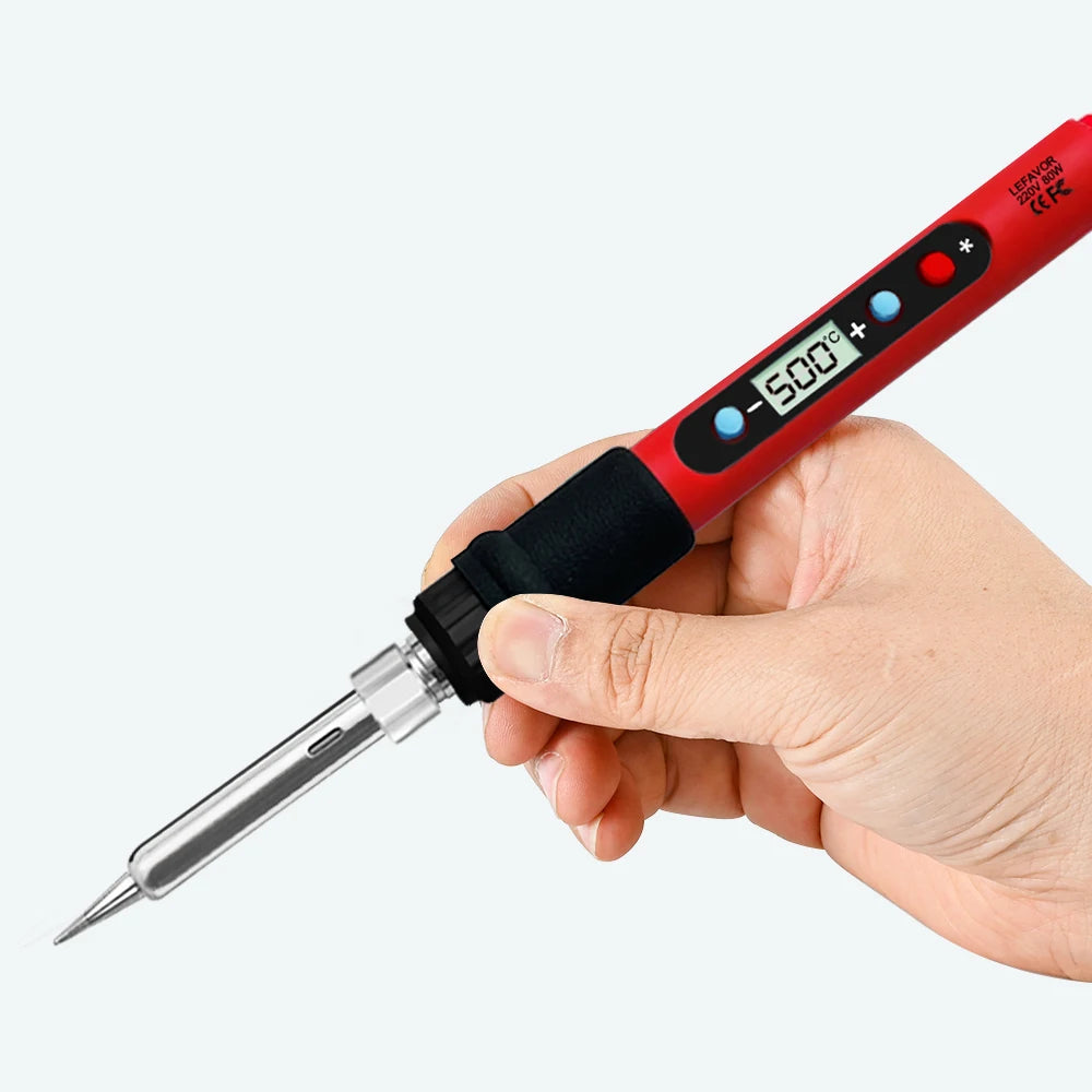 80W Soldering iron kit adjustable temperature LCD solder wel