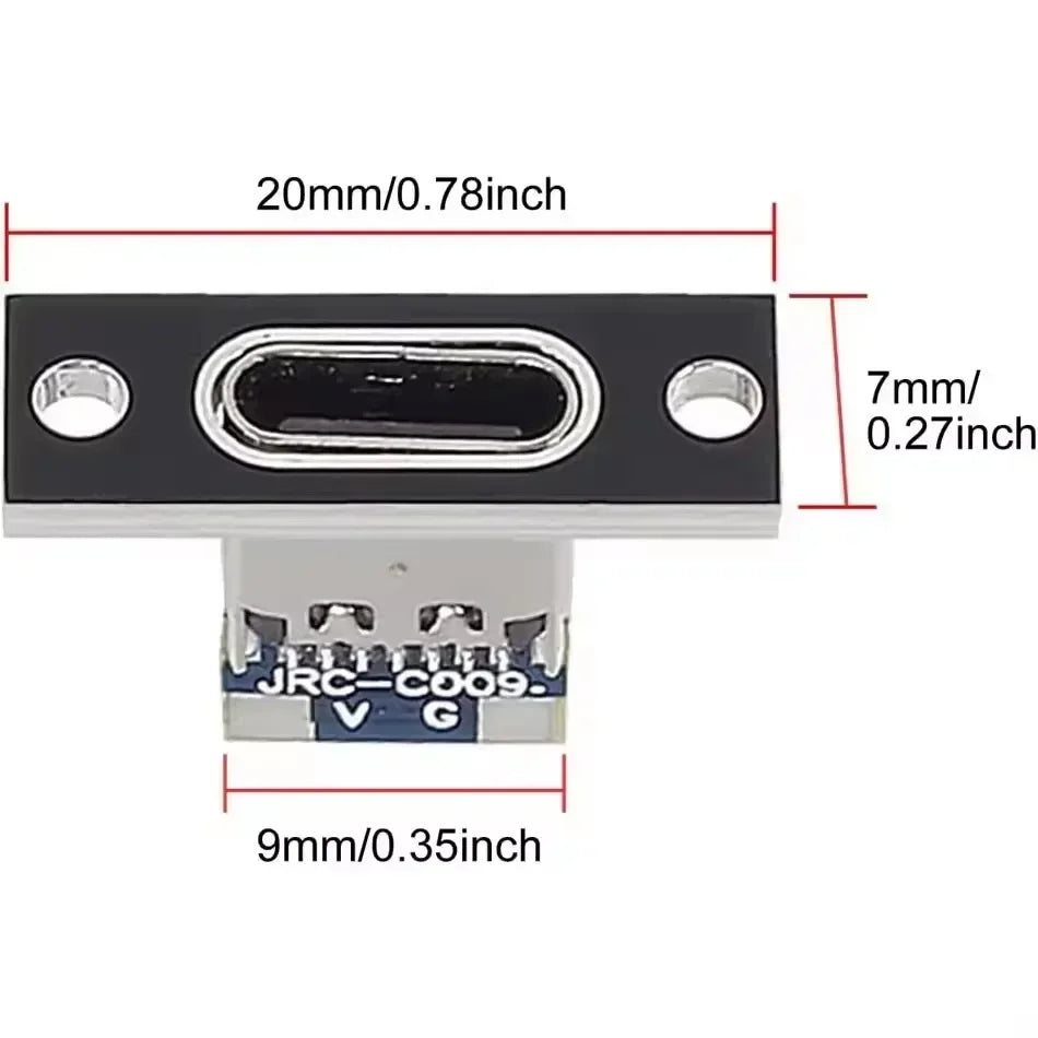 5/20Pcs USB Jack 3.1 Type-C 2Pin 4Pin Female Connector Jack 