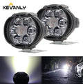 2PCS 6 LED Motorcycle Headlight Waterproof Scooters Spotligh