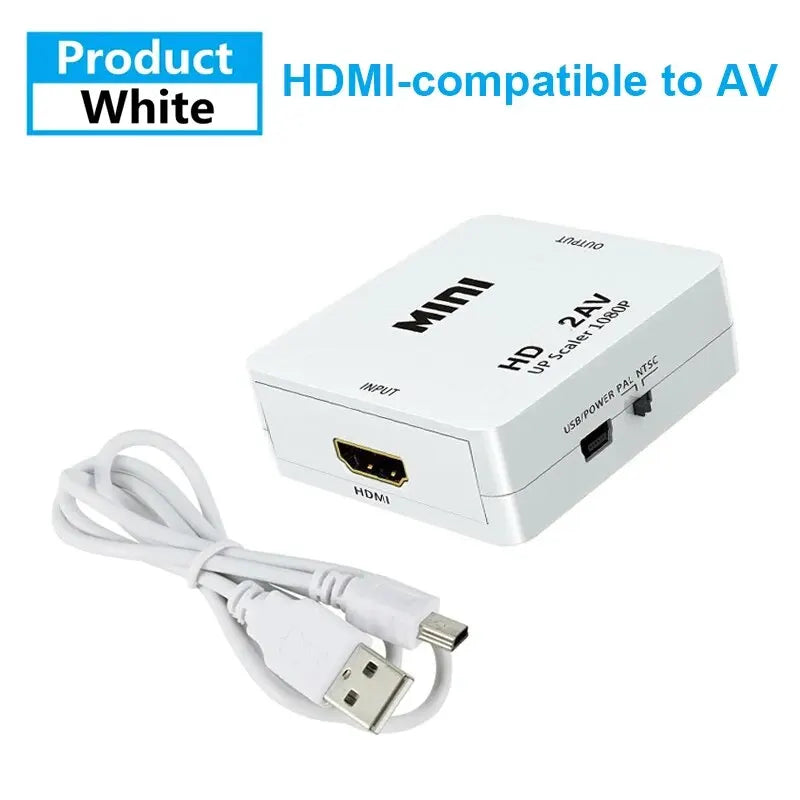 HDMI-compatible To AV RCA Adapter Converter MINI Box RCA AV CVSB LR Video Composite AV Scaler Converter For PC HDTV Projector