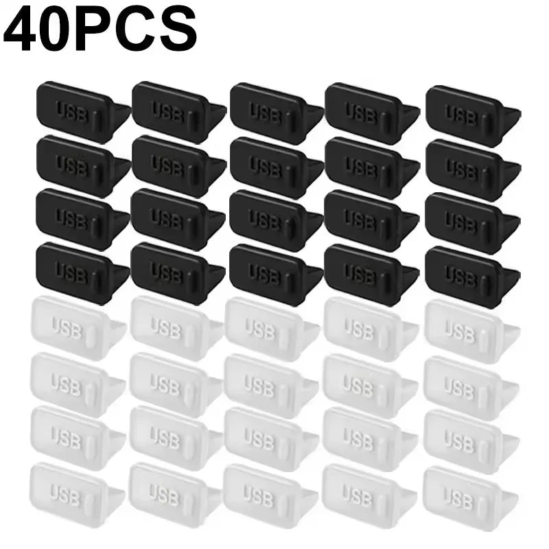 60/40/20/10PCS USB A Dust Plugs for Laptop Notebook PC USB Charging Ports Protectors Silicone Dustproof Caps Dustplug Cover